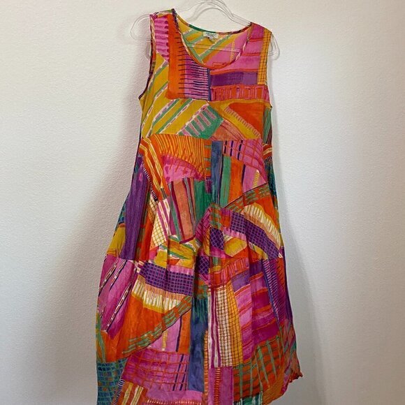 ORIENTIQUE Australian Amalfi Bubble Dress Tunic Size Small Art to Wear - Picture 3 of 8